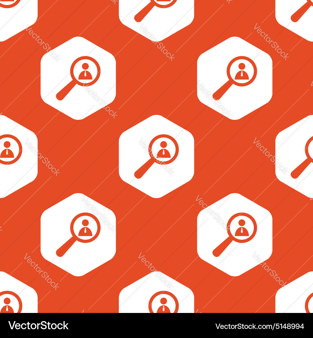 Orange hexagon user details pattern vector image