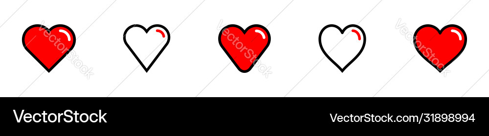 Red heart shape with contour stroke line Red heart shape with contour stroke line vector image