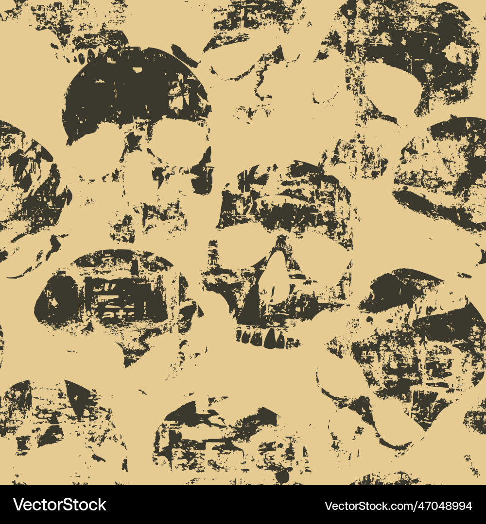 Seamless pattern with human skulls background Vector Image