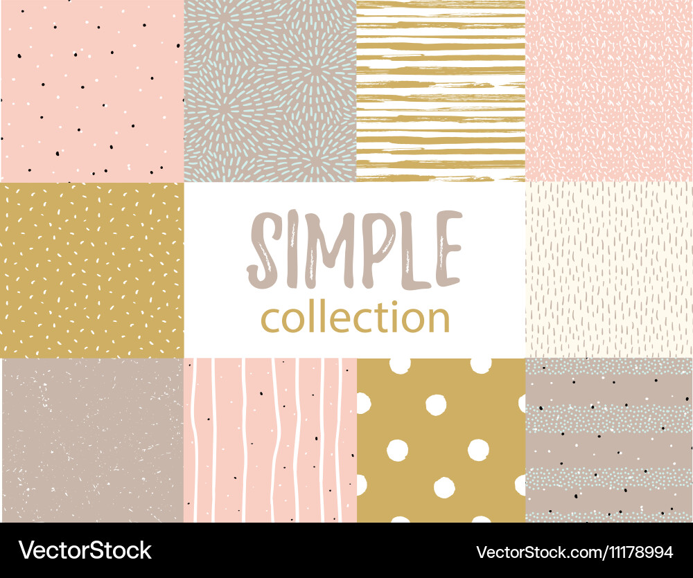 Seamless patterns with universal simple textures vector image