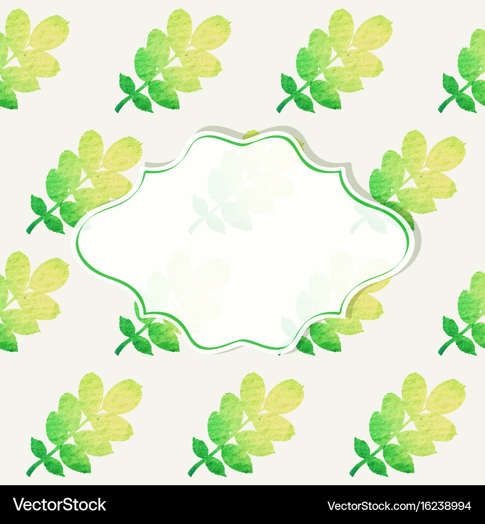 Watercolor Leaf Frame vector image