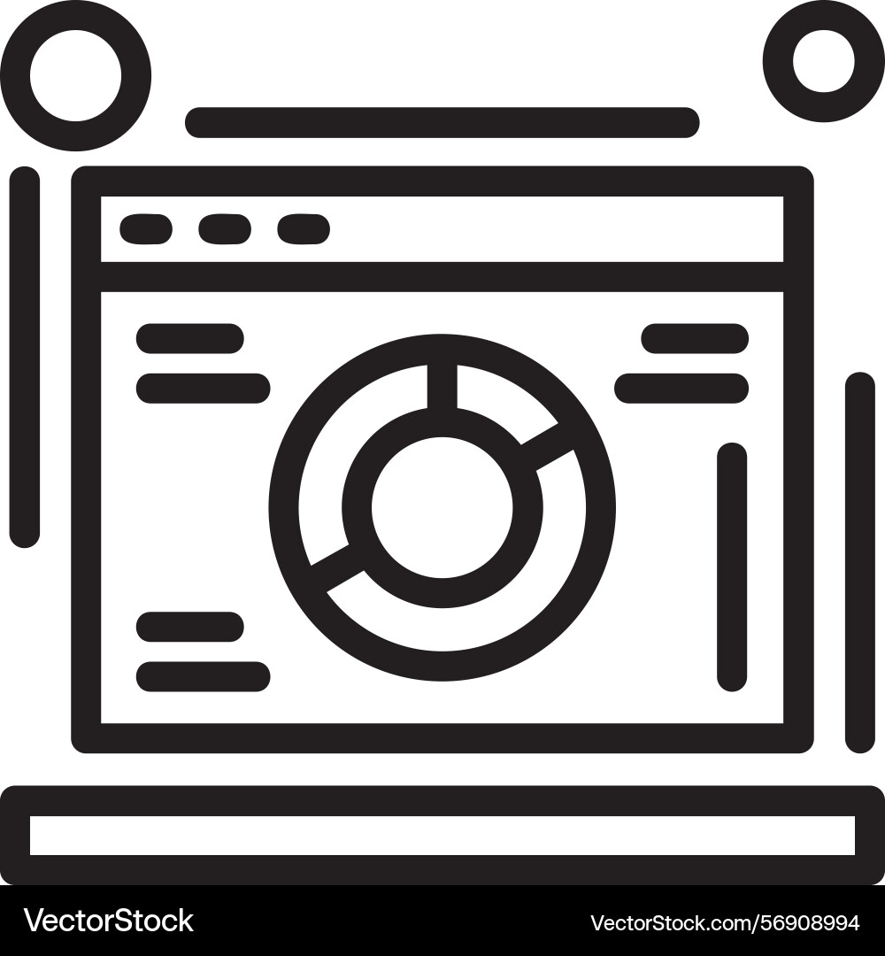Web analytics linear style icon design Vector Image