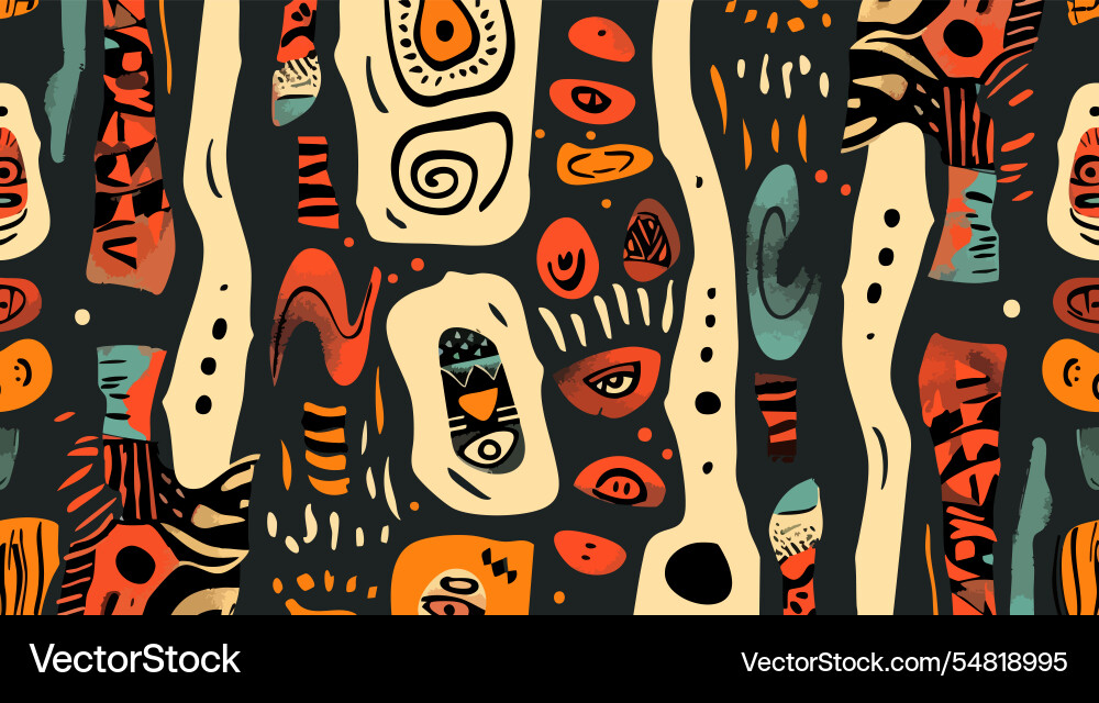 Abstract pattern with elements of african style Abstract pattern with elements of african style Vector Image