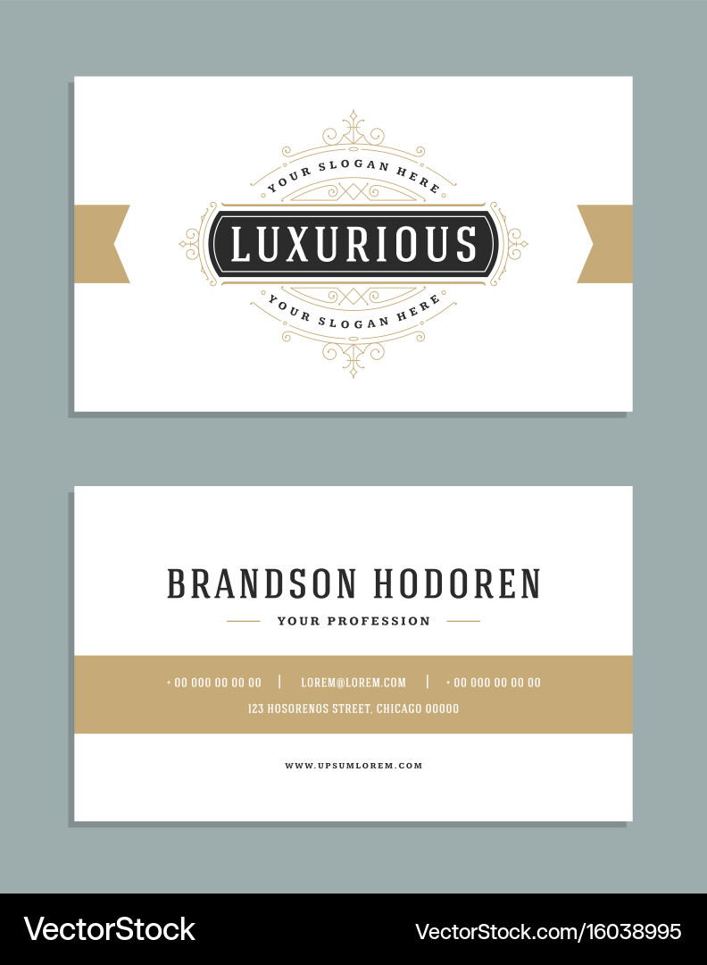 Business card vintage ornament style and luxury Vector Image