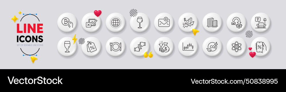 Checkbox moving service and click hands line Checkbox moving service and click hands line Vector Image