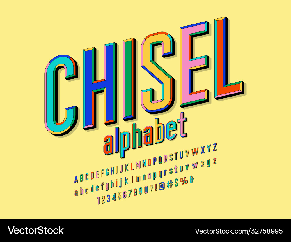 Chisel font vector image