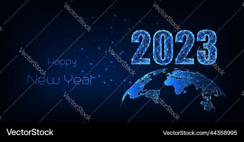 Futuristic 2023 landing page template vector image