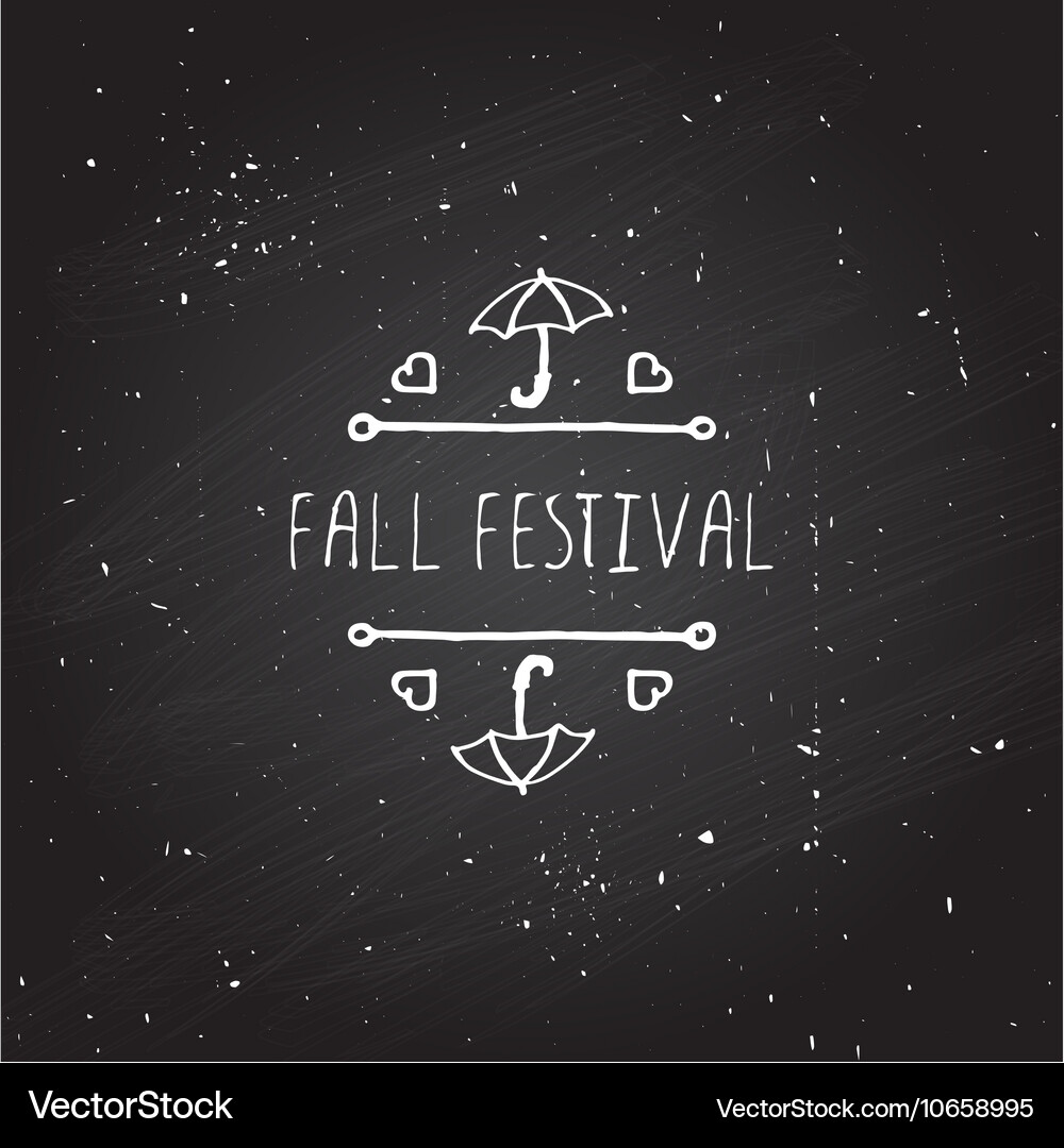 Handdrawn autumn element with text Vector Image