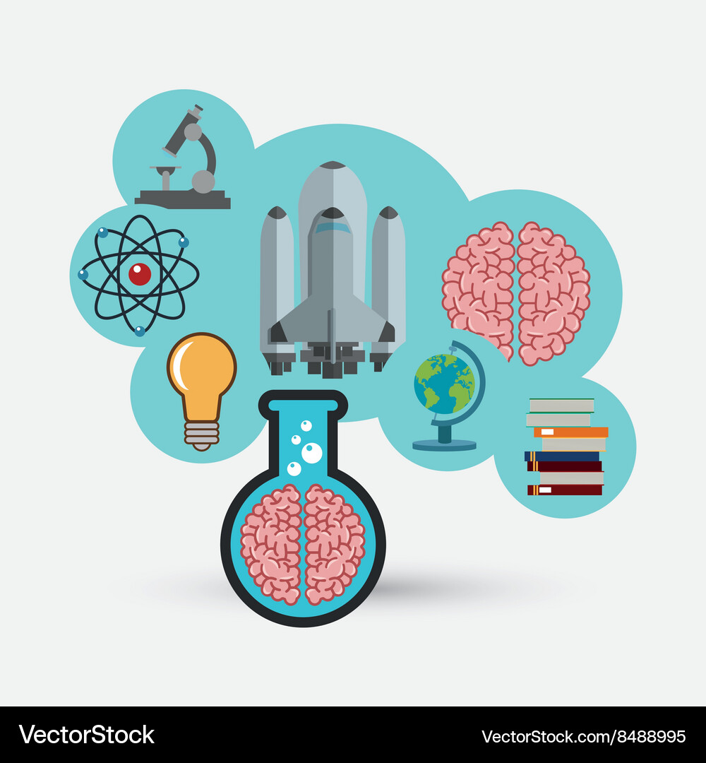 Laboratory flask over white background Vector Image