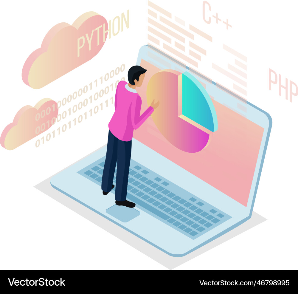 Programming Isometric Concept vector image