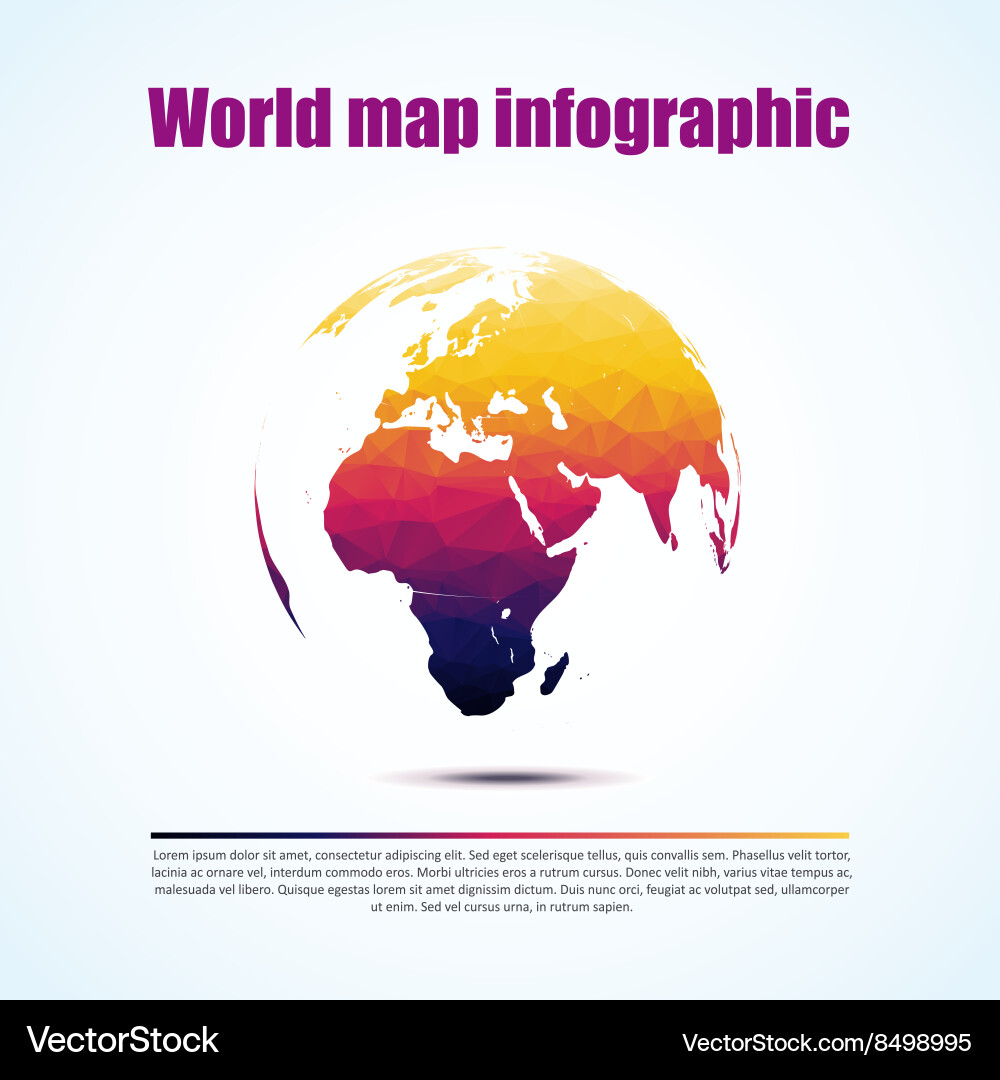 World triangular map and typography eps 10 vector image