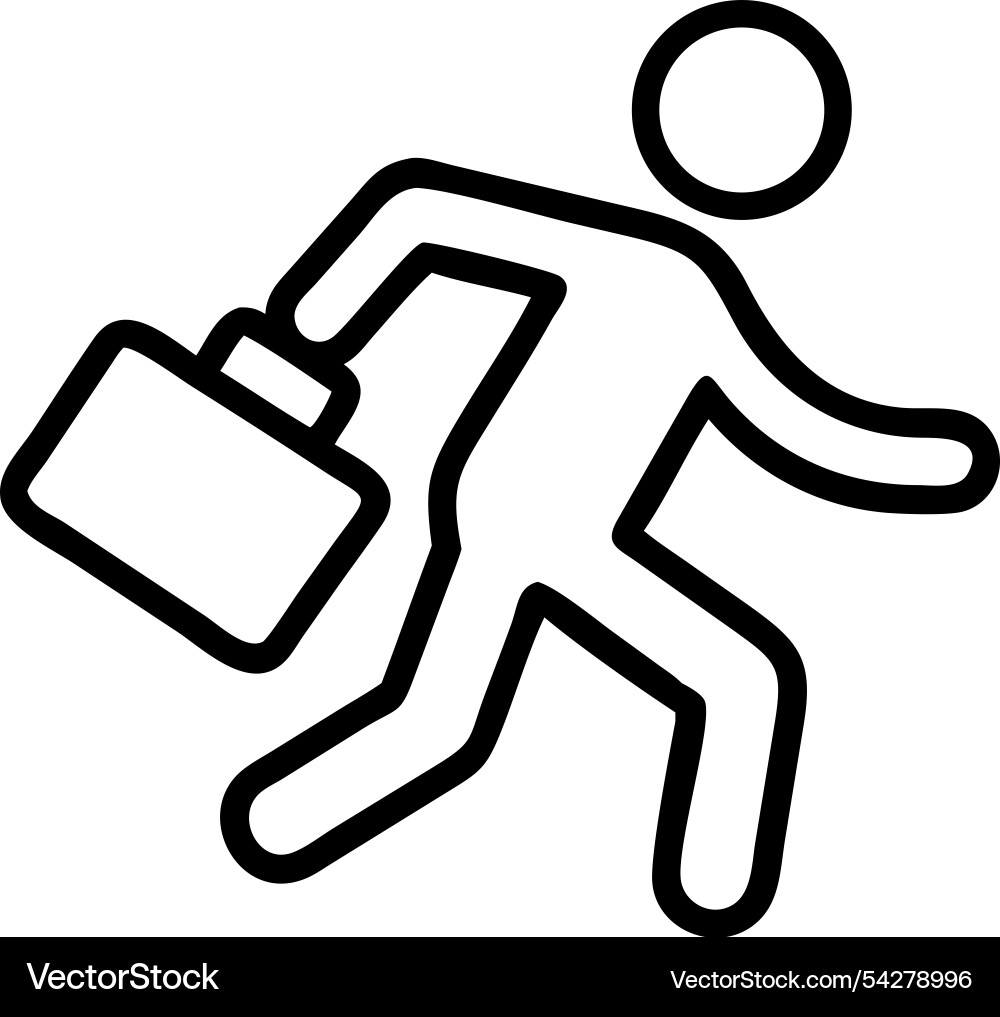 A man running with suitcase icon Vector Image