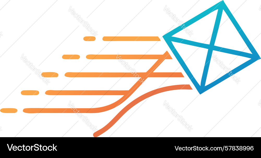 Abstract kite with speed trails dynamic play Vector Image