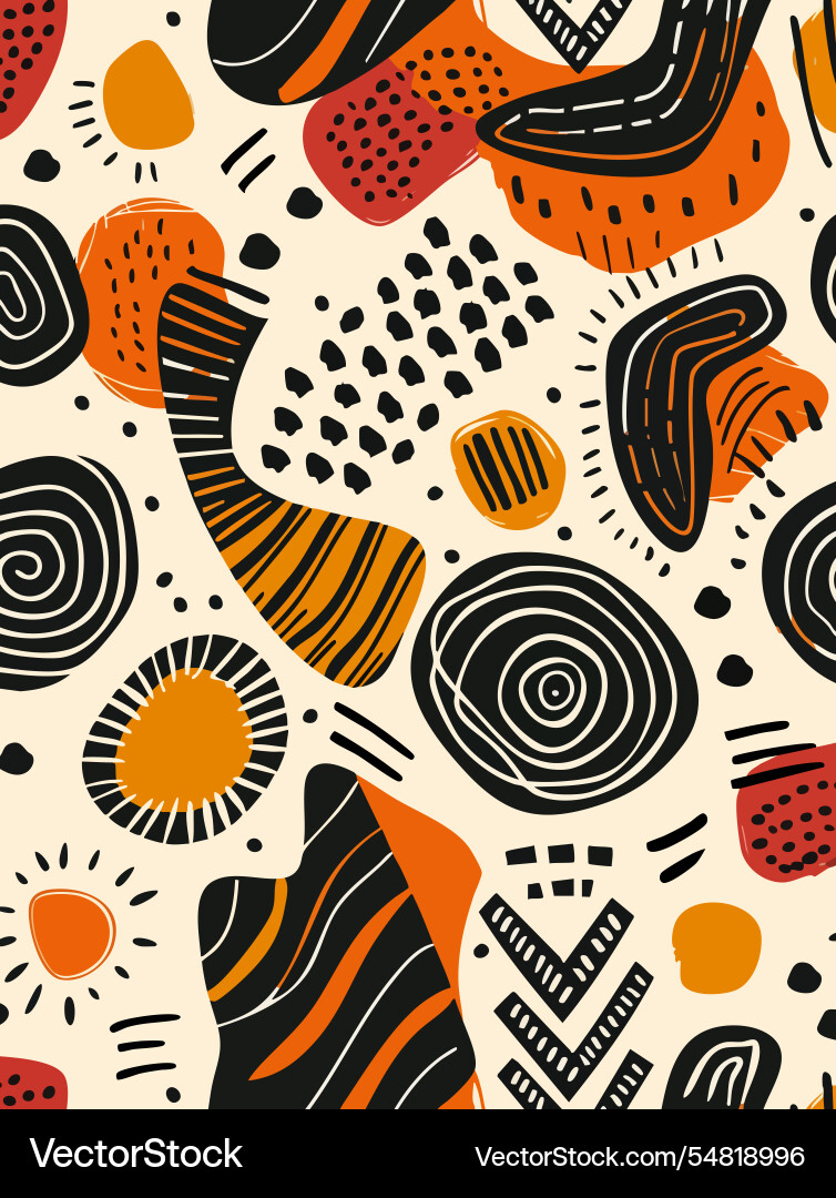 Abstract pattern with elements of african style vector image