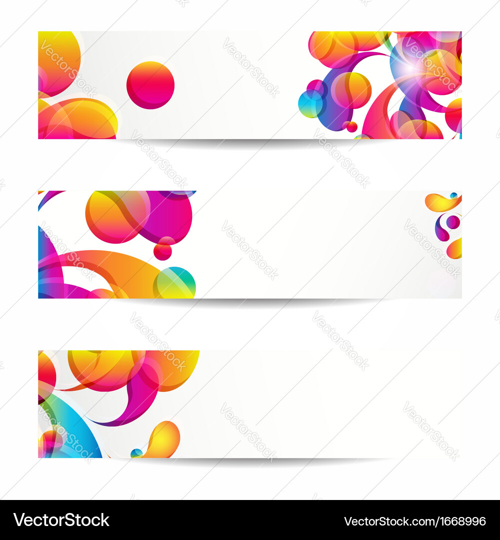 Abstract web banners with colorful arc-drop Vector Image
