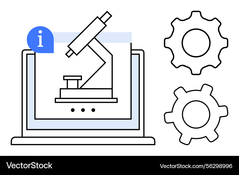 Digital research microscope display with settings Digital research microscope display with settings vector image