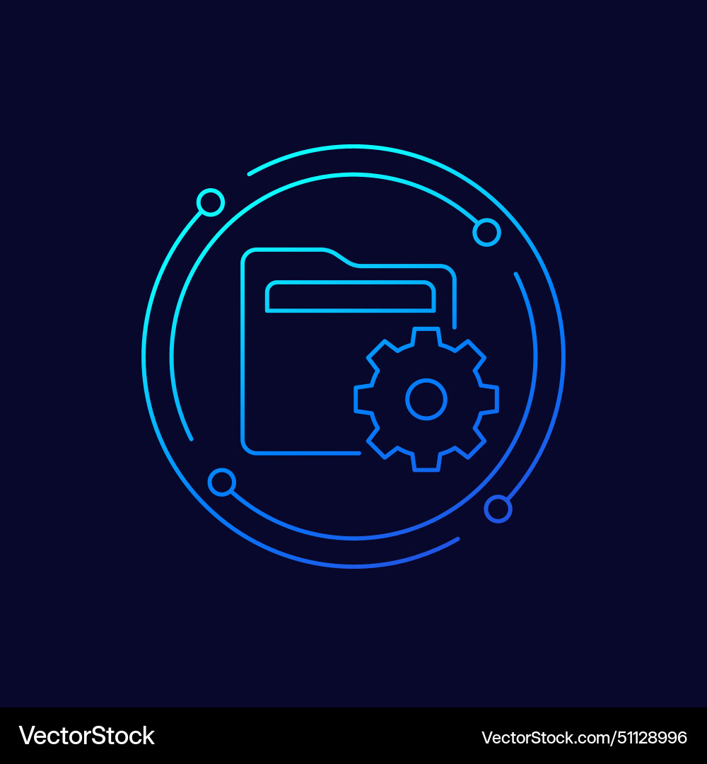 Folder settings icon linear design Vector Image
