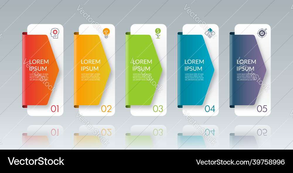 Origami Arrow Infographic Template vector image