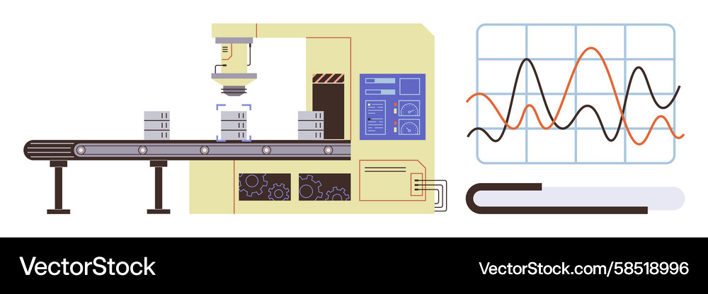 Robotic Assembly Line Automation Vector Image