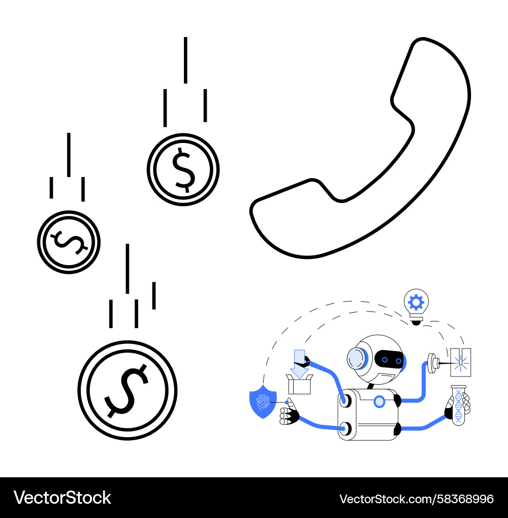Robotic Finance & Automation Vector Image