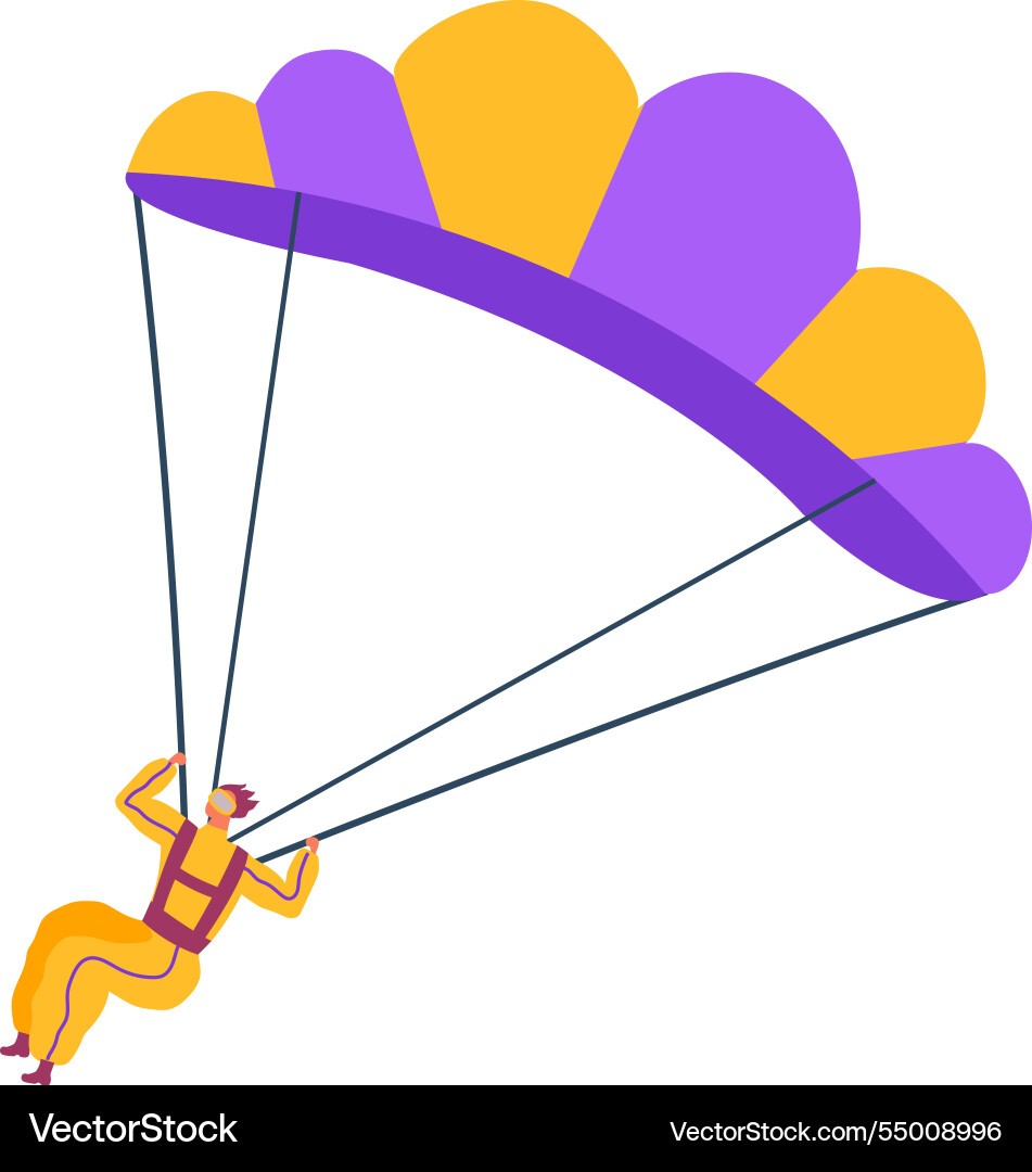Skydiver wearing yellow jumpsuit and protective Skydiver wearing yellow jumpsuit and protective vector image