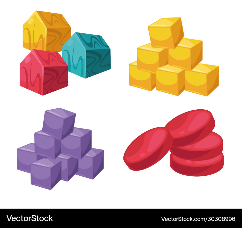 Square and circle shape colorful object set Square and circle shape colorful object set vector image