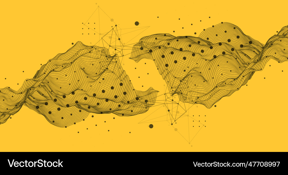 Abstract wave is made in a frame style template Vector Image