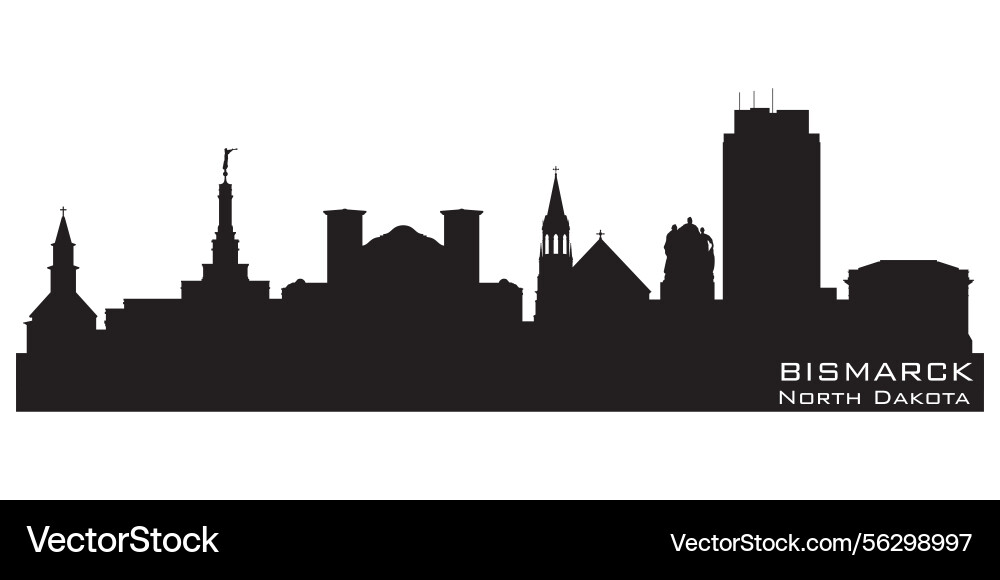 Bismarck north dakota city skyline silhouette Vector Image