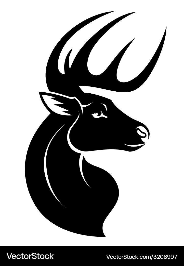 Deer Head Emblem vector image