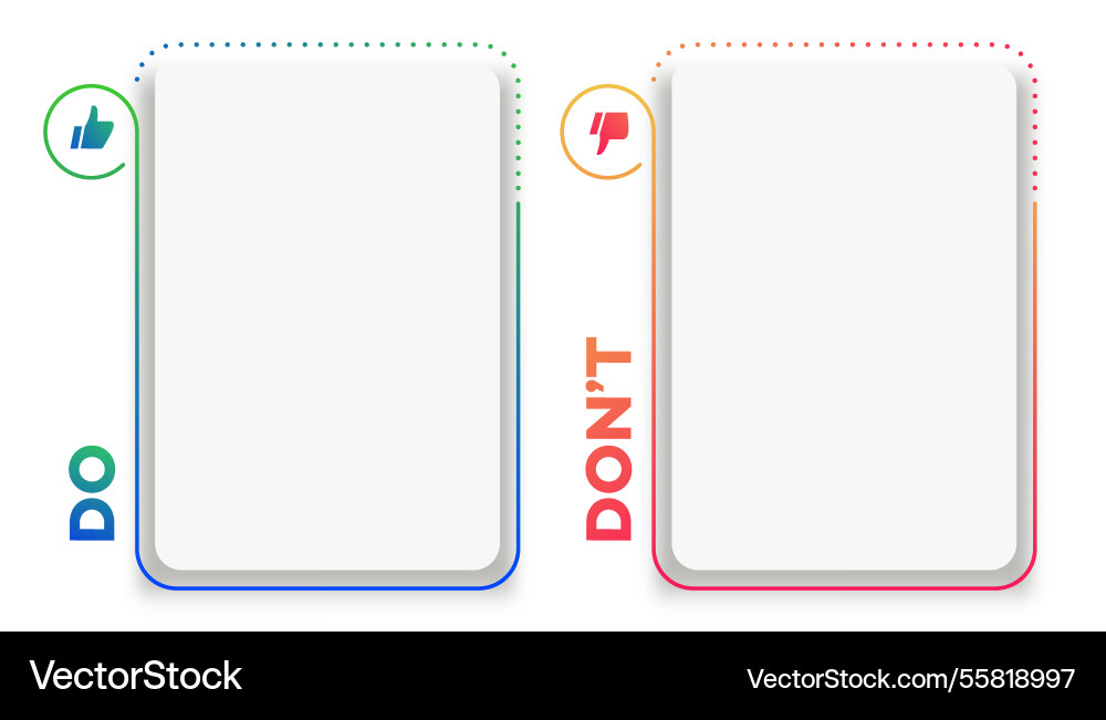 Do and dont infographic template empty style Vector Image