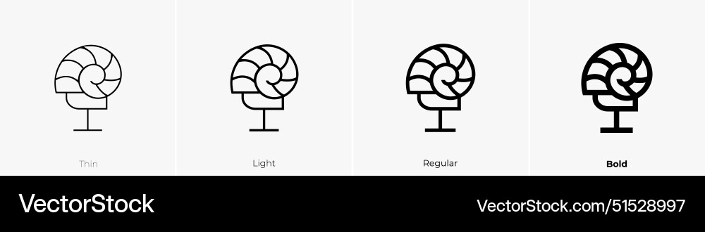 Fossil icon thin light regular and bold style Fossil icon thin light regular and bold style vector image