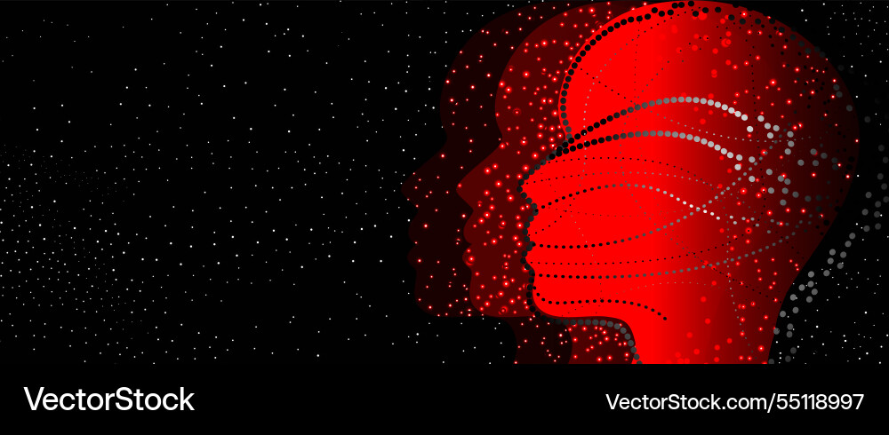 Human head artificial intelligence Royalty Free Vector Image