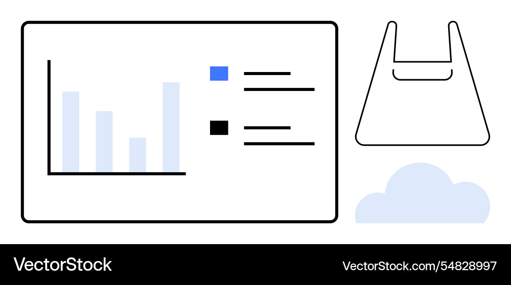 Interactive data visualization with shopping Interactive data visualization with shopping vector image