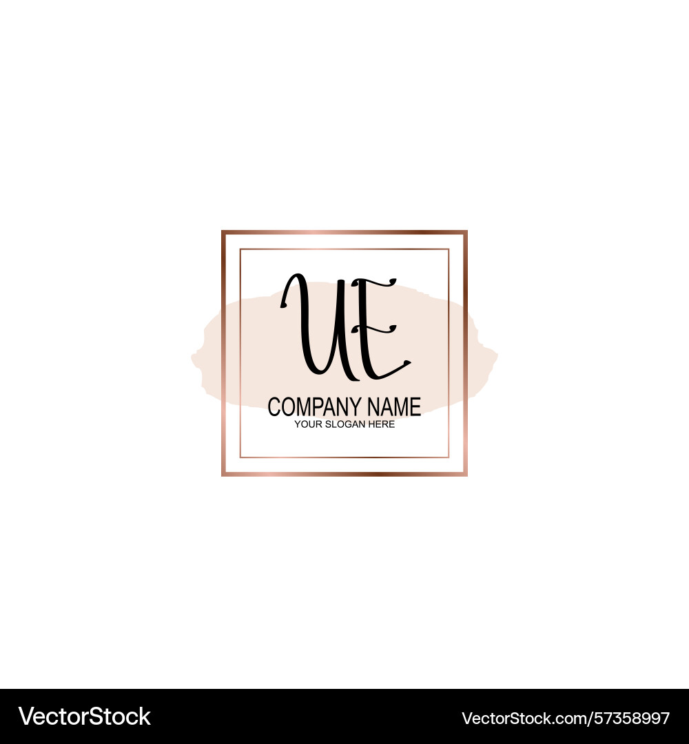 Minimalist handwritten ue initial logos with soft Minimalist handwritten ue initial logos with soft Vector Image