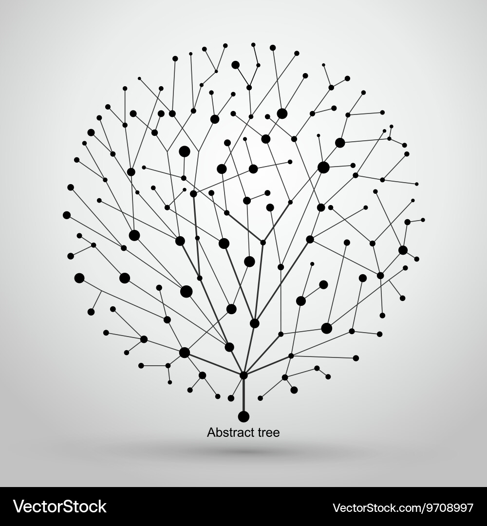 Points and lines of trees abstract graphics vector image