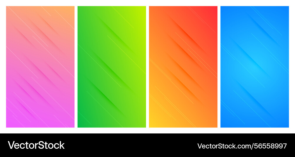 Set of abstract gradient backgrounds with lines Set of abstract gradient backgrounds with lines vector image