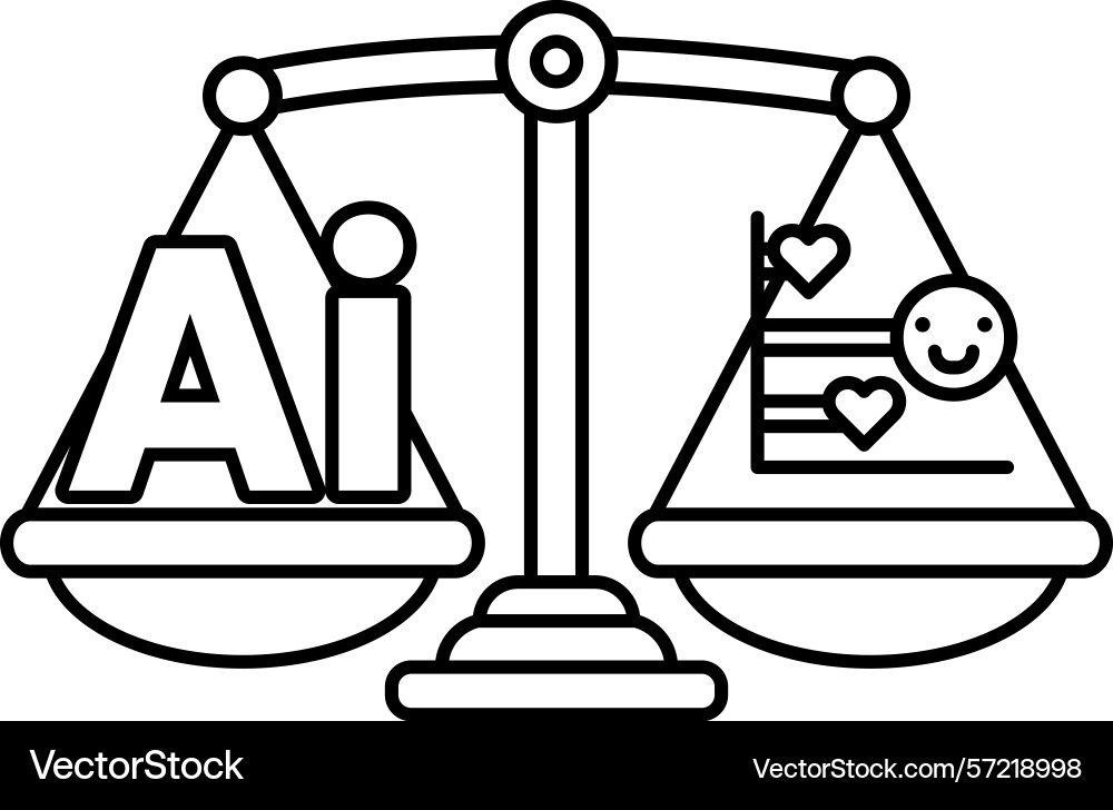 A scale with the letters ai on one side A scale with the letters ai on one side vector image