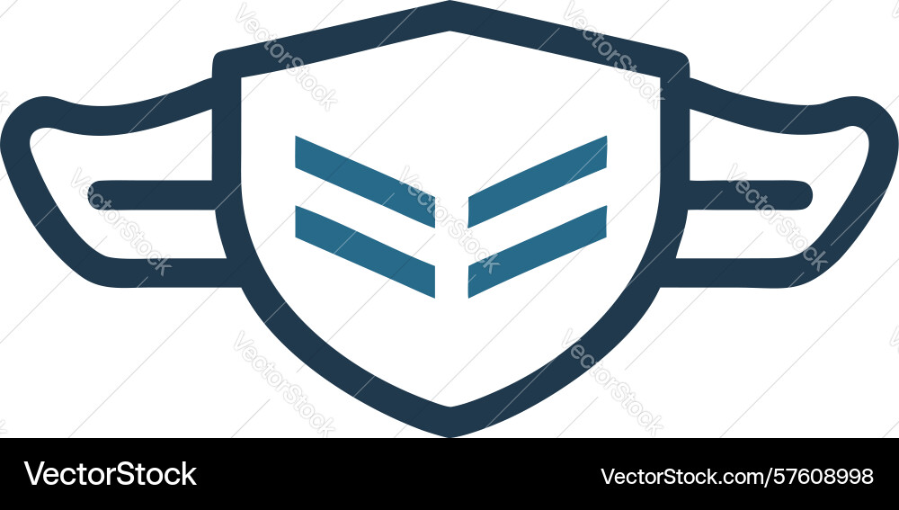 Abstract layered shield security icon design vector image