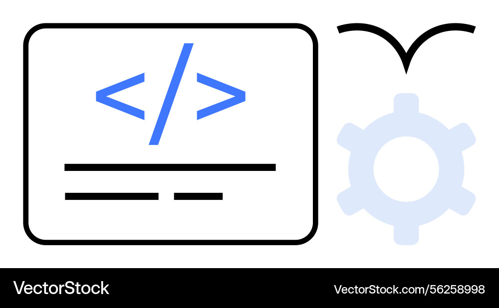 Coding-Schnittstelle mit HTML-Tag-Getriebe und abstrakt Coding-Schnittstelle mit HTML-Tag-Getriebe und abstrakt vektorbild