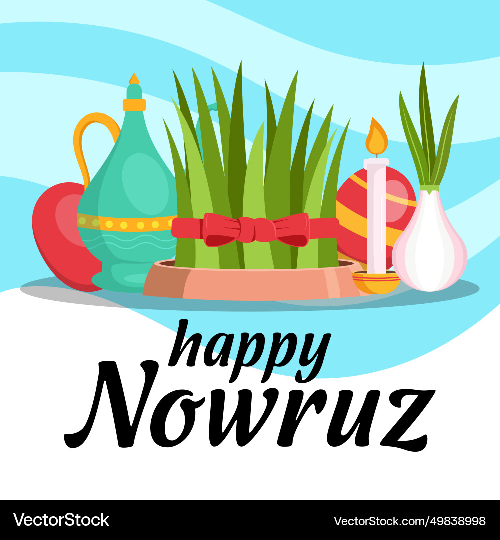 Flat Nowruz Feier Design Flat Nowruz Feier Design vektorbild