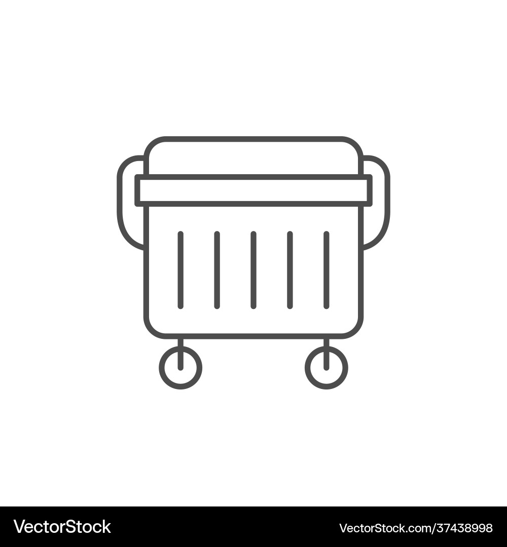 Garbage container line outline icon vector image