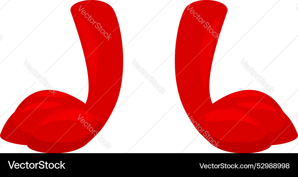 Red devil horns pointing up representing evil vector image
