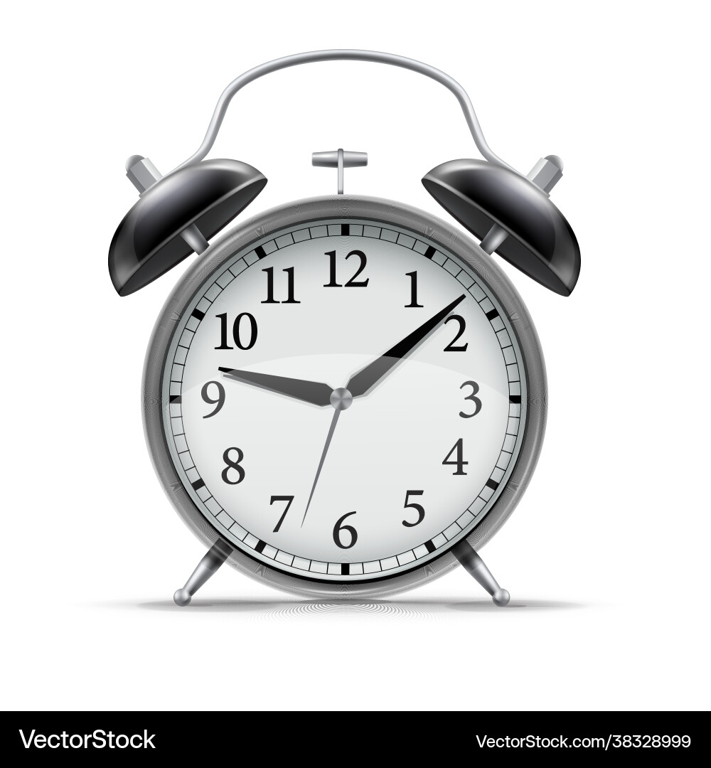3d realistic black home alarm clock for concept 3d realistic black home alarm clock for concept vector image