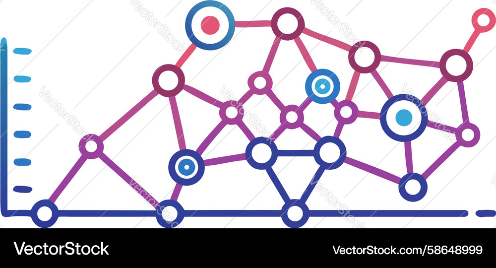 Abstract data graph with interconnected points Vector Image