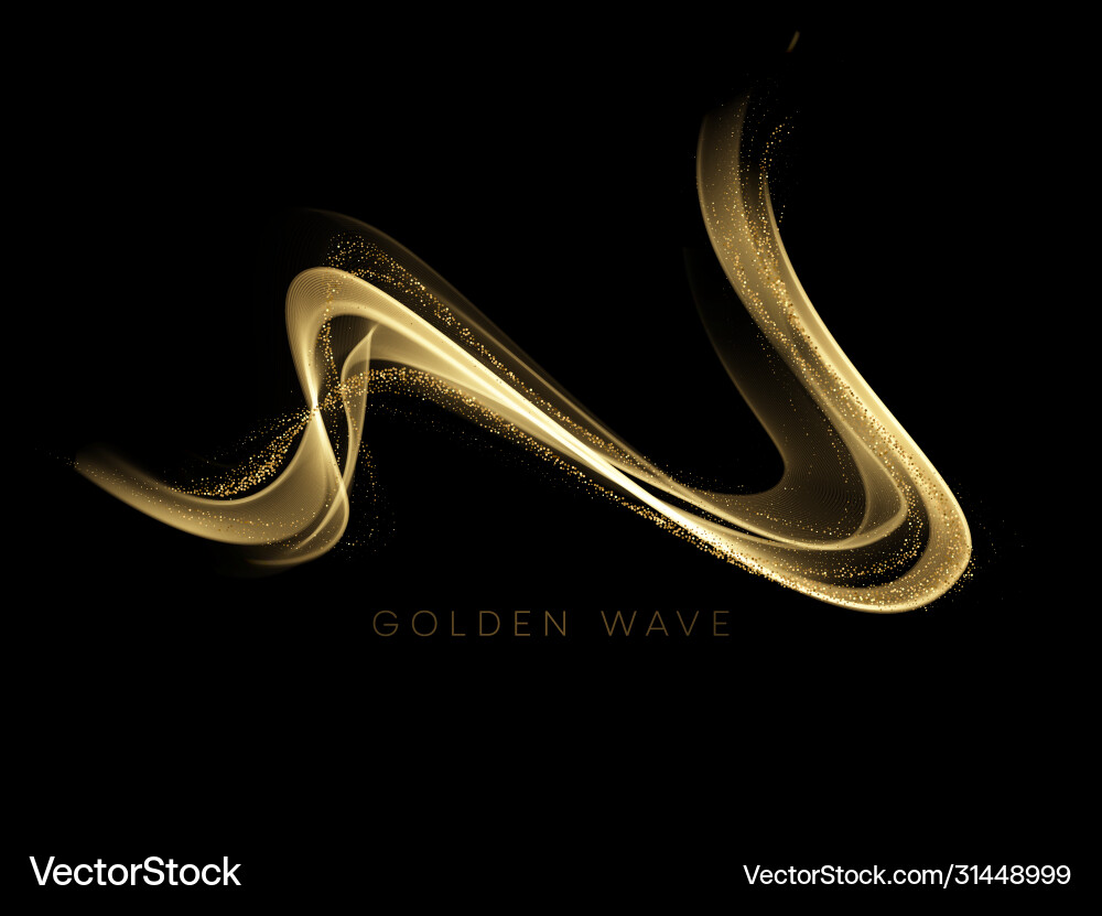 Abstract shiny color gold wave design element Vector Image