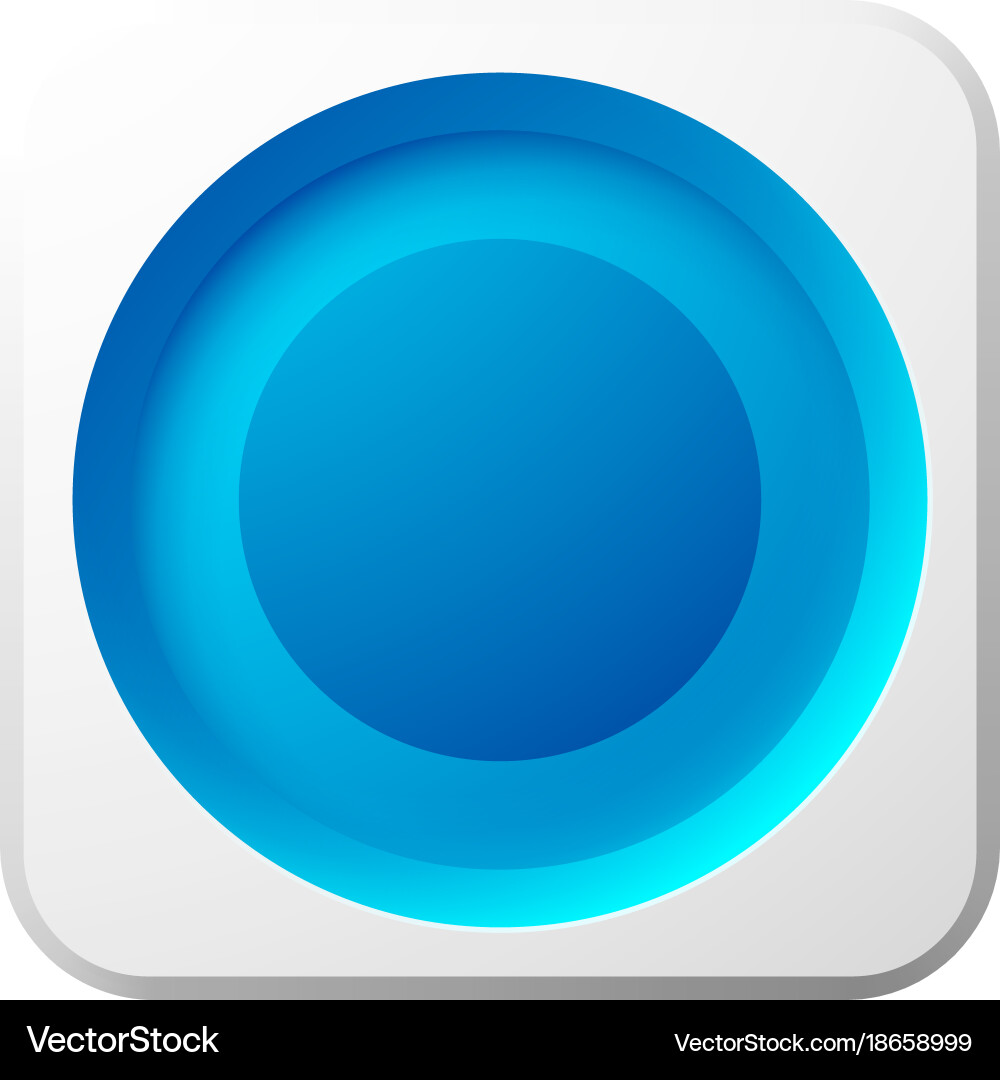 Blue Button in Square Frame Vector Image