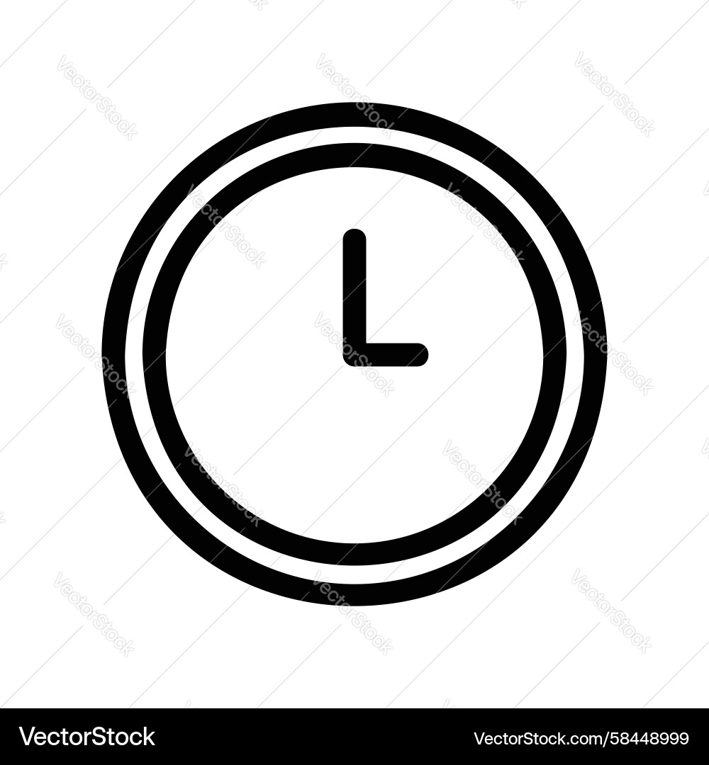Circular Clock Icon with Double Border Vector Image
