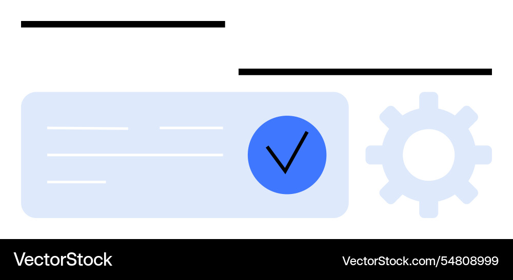 Digital verification and settings with checkmark Digital verification and settings with checkmark vector image