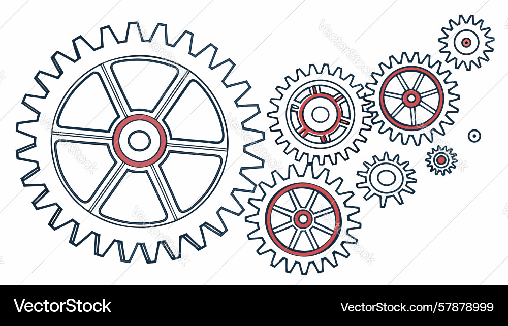 Industrial gears cogs abstract design generative Vector Image