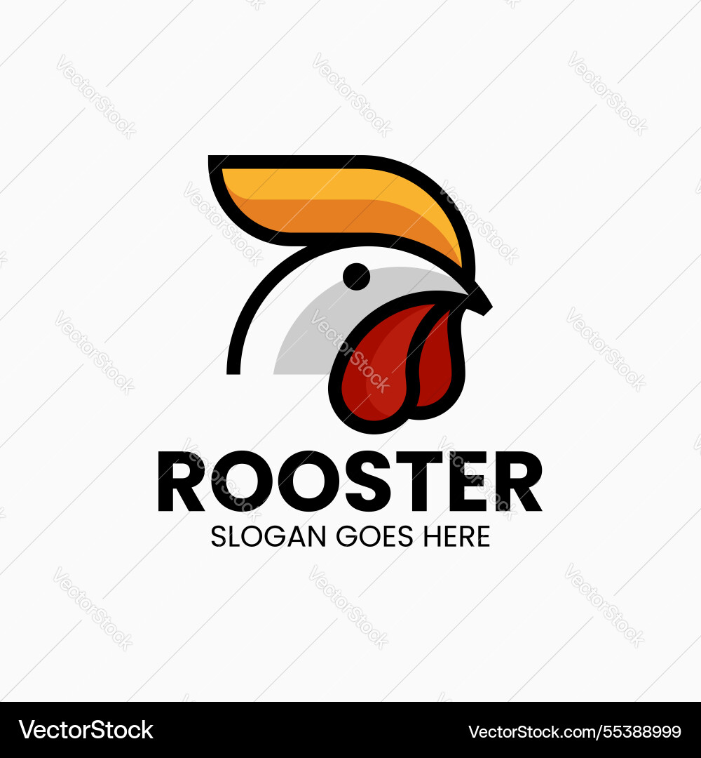 Rooster einfache Maskottchen-Logo Rooster einfache Maskottchen-Logo vektorbild